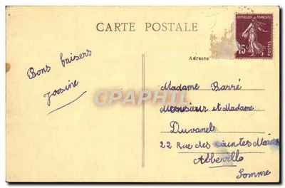 Stara pocztówka La Souterraine Du Du Grand Portail De L'Eglise — Rewers