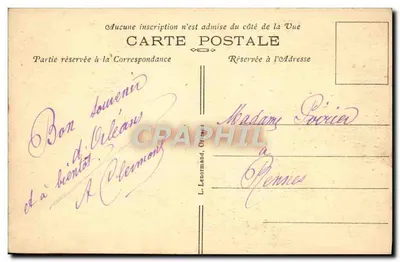 Orléans — A Rue Jeanne-d'Arc com a catedral — editor L. Lenormand, Orléans — Verso