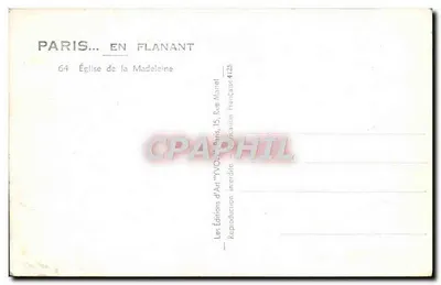 Kościół Najświętszej Maryi Panny Medykującej — Paryż — Wydawnictwo Sztuki 'Yvon' nr 125 — Rewers
