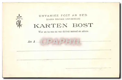 Kastelen van Bretagne — Details van de Binnenkant van de Gevel — Collectie E. Hamonnic, n° 705 — Achterkant
