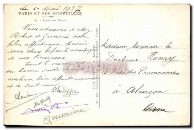 Quai aux Fleurs — Paris — Edições A. Lecoeur — Verso