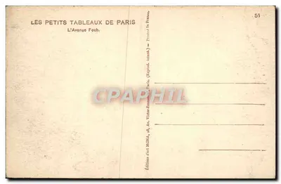 Avenue Foch — Paryż — wydawca Mona, n°51 — Rewers