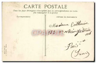 Square Cluny — Giardino con statue e edera — editore L.V. & Cie, Parigi — Verso