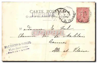 Paris — The Auteuil Viaduct — publisher printer no. 10 — Back