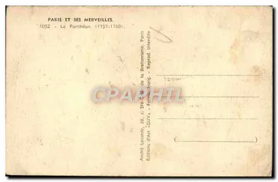 Panteon — Paryż — wydawca Guy, n° 1052 — Rewers