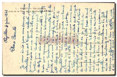 Nancy — Ogólny widok z wieży Bazyliki św. Baume — wydawca A. Humblot & Cie — Rewers