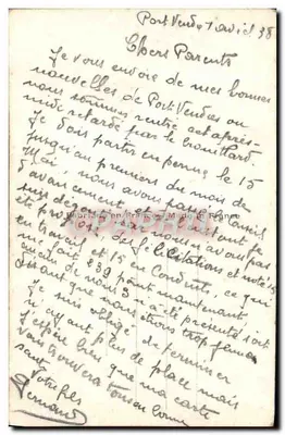 Bilhete postal antigo Collioure Visão Geral do Porto — Verso