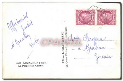 Arcachon — Der Strand und das Casino — Edition L. Chatagneau — Rückseite