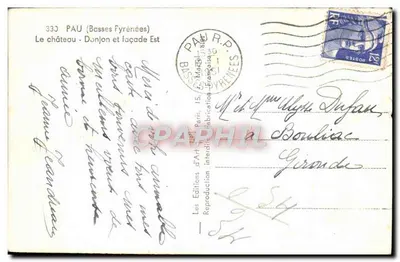 Pau - Le château - Donjon et façade Est — Les Éditions d'Art Françaises, n° 330 — Reverso