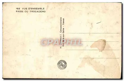 Stara pocztówka Paryż, Międzynarodowe Wydarzenie 1937, Wieża Eiffla — Rewers
