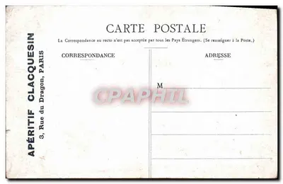 Jardim do Luxembourg — Fonte da Atlântida — Publicidade para o aperitivo Clacquesin — Verso