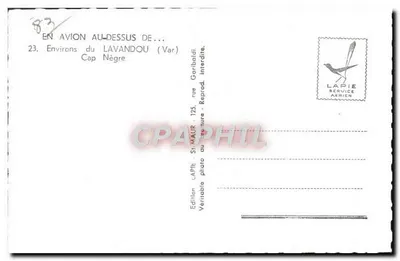 Omgeving van Cap Nègre — Lavandou (Var) — Uitgave Lapie Service Aérien — Achterkant