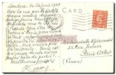 Londyn. Lower Regent Street — animowany widok z samochodami i pieszymi — wydawca V 991 — Rewers