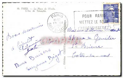 Paryż — Arc de Triomphe — Wydawnictwo Chantal — Rewers
