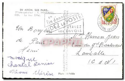 Wieża Eiffla — widok z lotu ptaka — André LECONTE, n° 4501 — Rewers