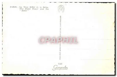 Paris — La Tour Eiffel et la Seine — Ganycolor 7189 — Verso