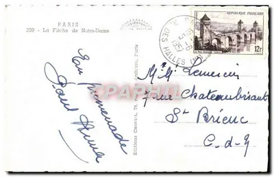 Paris - Vista da Seine e da Flèche de Notre-Dame — Éditions Chantal, n°309 — Verso