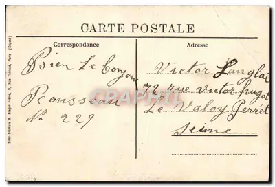 Bilhete postal antigo Asilo Nacional dos Convalescentes em Saint Maurice Pavilhão Central Capela e Refeitório Biblioteca Salas de Jogos — Verso