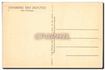 Sala dos Deputados — Cour d'honneur — Edições de Arte Marlet — Verso