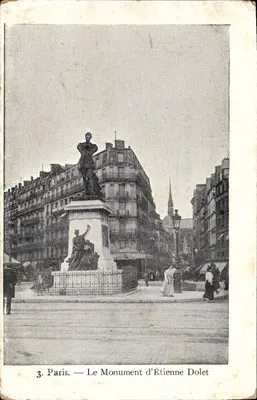 Paris — O Monumento de Étienne Dolet — Coleção do Petit Parisien, N° 3