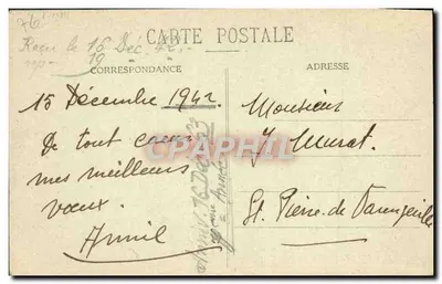 Stara świątynia św. Michała w Ingouville (Południowa brama) — widok wejścia — wydawca nieznany — Rewers