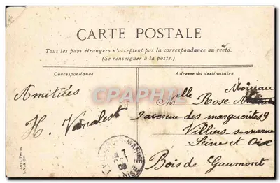 Bois de Boulogne — Route des carrières Chinoises — éditeur L.V. & Cie — Rückseite