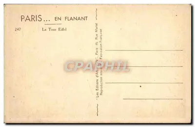 Paryż — Wieża Eiffla — Les Éditions d'Art-Flanant, n°247 — Rewers