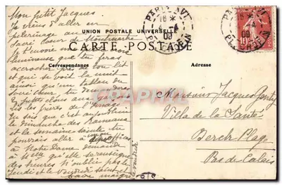 Montmartre — A Basílica do Sagrado Coração concluída — Bilhete postal antigo n°883 — Verso