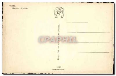 Paryż — Place de la Nation — Fontaine de la Nation — Photolux, n° 1058 — Rewers