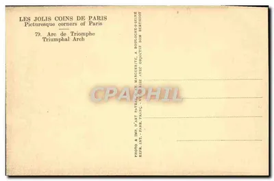 Arc de Triomphe — Paryż — wydawca Patras — Rewers