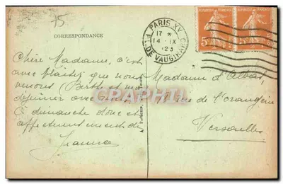 PARYŻ - Widok z lotu w kierunku Wielkiego i Małego Pałacu oraz dzielnicy Champs-Élysées — A. P. n° 380 — Rewers