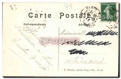Paris — Ponte Alexandre III, o Pequeno e o Grande Palácio — F. Fleury, foto-editora, Paris — Verso