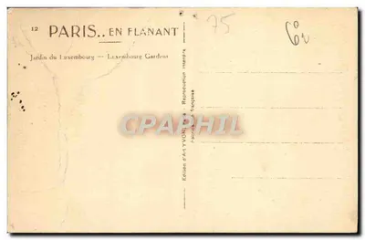 Jardin du Luxembourg — Vue du bassin et du palais — Édition d'Art YVON — Achterkant