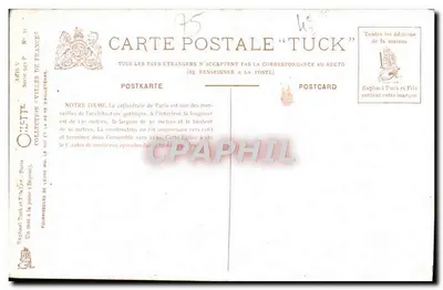 Parijs - Notre-Dame - Gevel — uitgave Tuck, serie 445-P — Achterkant