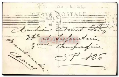 Paris — Boulevard de la Madeleine — M. J. n° 545 — Verso