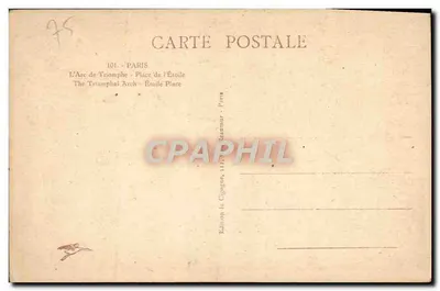Arc de Triomphe — Place de l'Étoile — Wydawnictwo La Cigogne, Paryż — Rewers