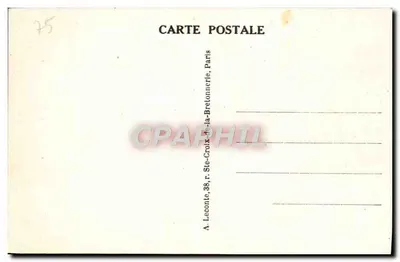 Paris — A Avenida dos Campos Elísios vista do Arco do Triunfo — Bilhete postal antigo n°110, editada por A. Leconte — Verso