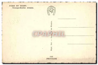 Paryż w nocy — Aleja Champs-Élysées — Photolux, nr 1452 — Rewers