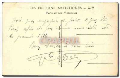 Paryż, Arc de Triomphe — Trybunał Zwycięstwa — Éditions Artistiques LIP, n°27 — Rewers