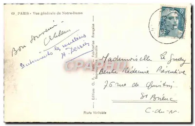 Nossa Senhora de Paris — Vista geral — Edições O.P. Paris — Verso