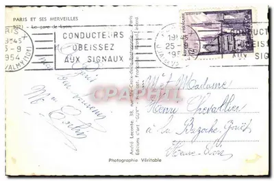 Estação de Lyon — Paris — Editor Guy, n° 3071 — Verso