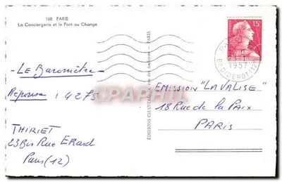 Le Conciergerie i Pont au Change — Éditions Chantal — n°168 — Rewers
