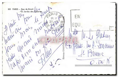 Parijs — Rue de Rivoli en Tuilerieën Tuin — Éditions Chanta — Achterkant