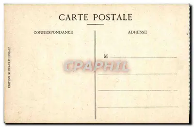 Reims po wojnie — Widok z placu Erlon — Wydawnictwo Reims-Katedra — Rewers