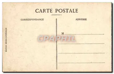Reims — A praça dos Mercados, após a guerra — Edição Reims-Catedral — Verso