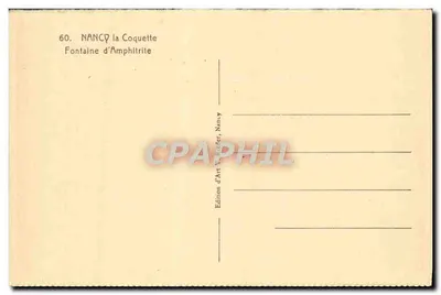 NANCY. Fontanna Amphitryty — Wydawnictwo Artystyczne W. Zoceder, Nancy, n°60 — Rewers