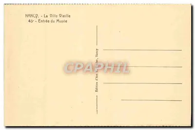 Nancy - Entrada del Museo Lorrain — Edición de Arte Wiedler, Nancy, n°43 — Reverso