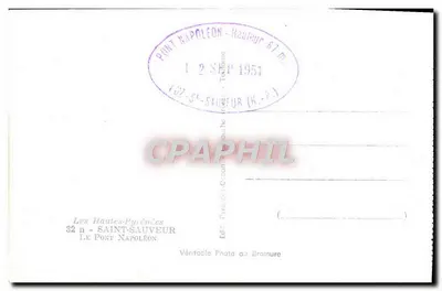 नेपोलियन पुल — सेंट-सॉवर (हाउट-पिरेनी) — प्रकाशक ब्रोम्यूर, संख्या 32 — पीछे