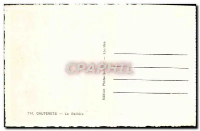 Cauterets — La Raillère — Édition Photo-Quintault, Lourdes — Verso