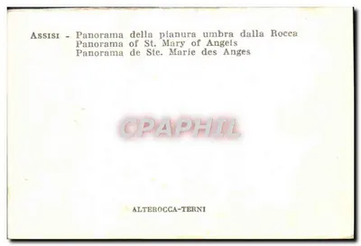 Assisi — Panorama van de umbre vlakte vanaf de Rocca — ALTEROCCA-TERNI — Achterkant